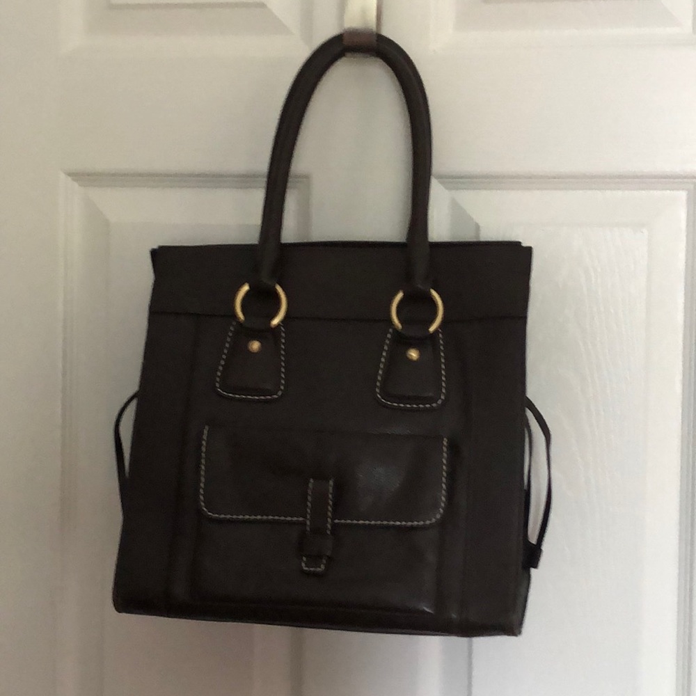 Talbots brown faux leather pocket book